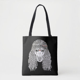 Cute och Adsible Pudel Tote Bag Tygkasse