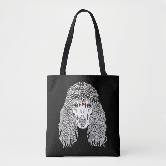 Cute och Adsible Pudel Tote Bag Tygkasse (Framsida)
