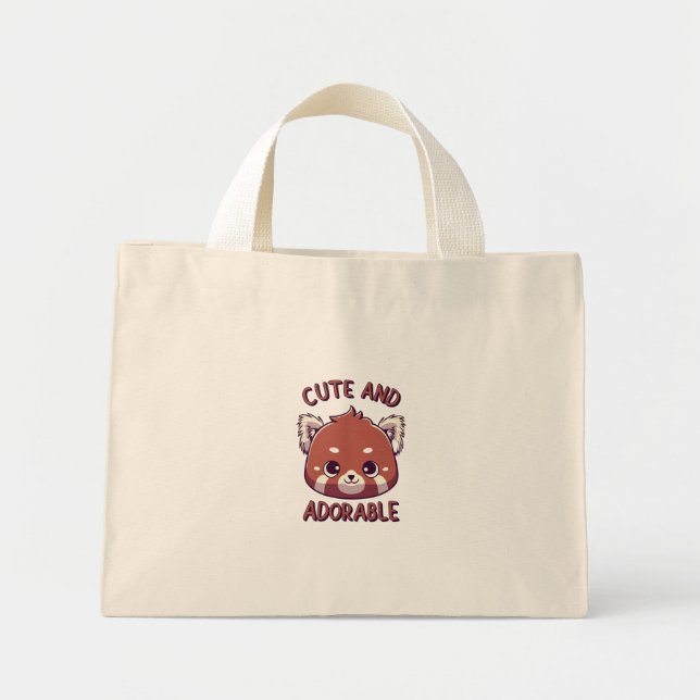 Cute och Adsible Red Panda Mini Tygkasse (Framsidan)