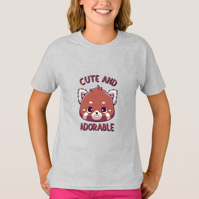 Cute och Adsible Red Panda T Shirt (Framsida)