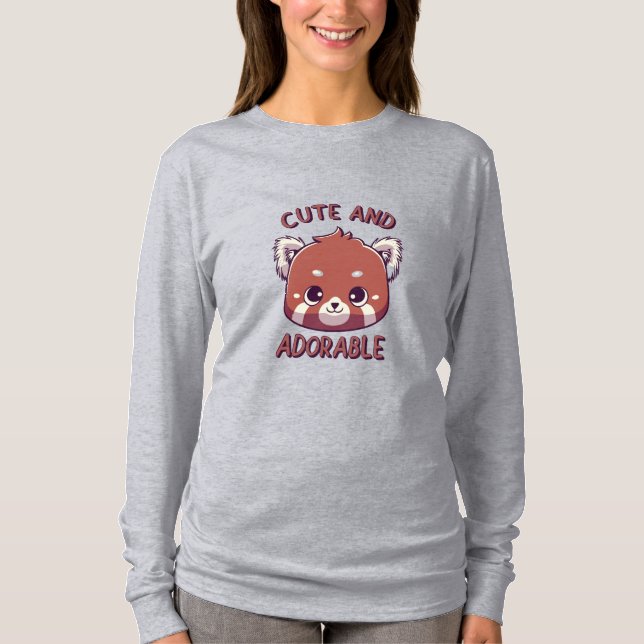 Cute och Adsible Red Panda T Shirt (Framsida)