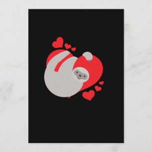 Cute och Adsible Valentines day Sloth Inbjudningar