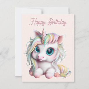 Cute och Adworthy Baby Unicorn Julkort