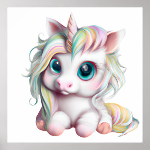 Cute och Adworthy Baby Unicorn Poster