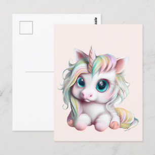 Cute och Adworthy Baby Unicorn Vykort