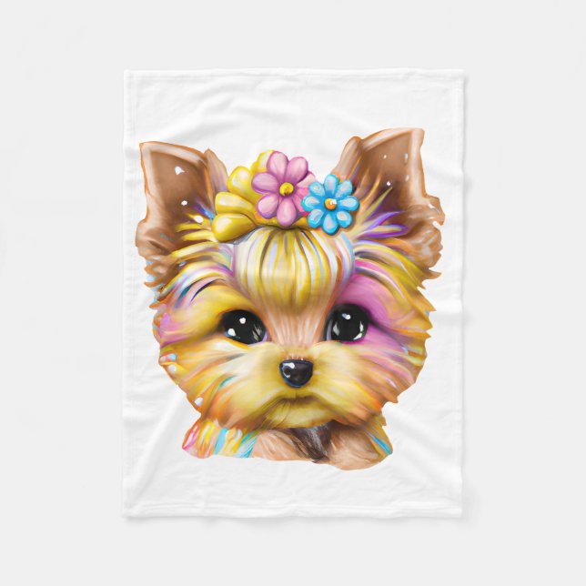 Cute och Adworthy Baby Yorkie Fleecefilt (Framsidan)