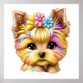 Cute och Adworthy Baby Yorkie Poster