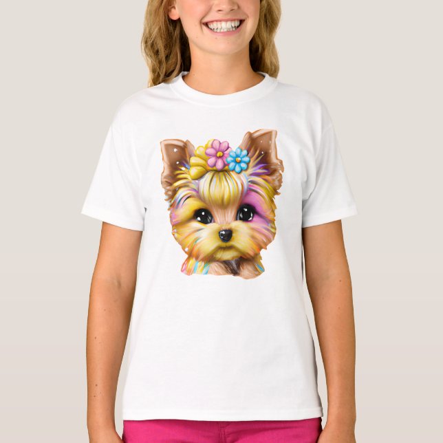 Cute och Adworthy Baby Yorkie T Shirt (Framsida)