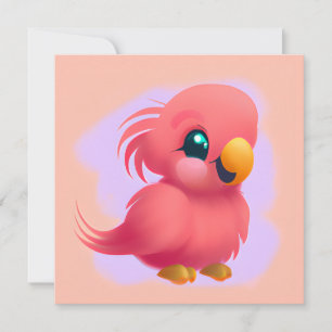 Cute och Adworthy Rosa Baby Parrot Julkort