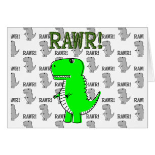Cute och Arg T-rex med svart och vit Mönster Hälsningskort
