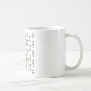 Cute och Arg T-rex med svart och vit Mönster Kaffemugg