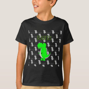 Cute och Arg T-rex med svart och vit Mönster Tee Shirt