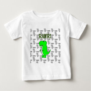 Cute och Arg T-rex med svart och vit Mönster Tee Shirt