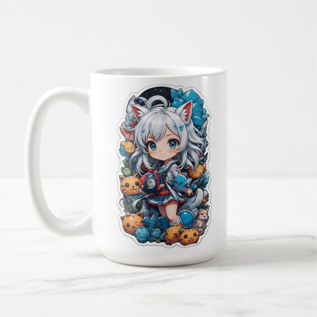 Cute och Beval Anime Stil Kaffemugg (Vänster)