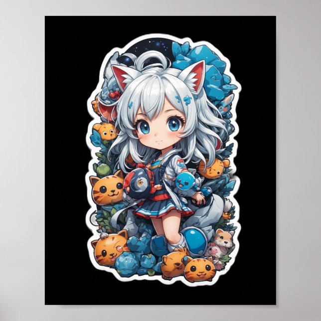 Cute och Beval Anime Stil Poster (Framsidan)