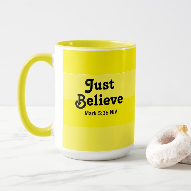 Cute och Bright tror på Miracles Gult Mugg (Med munk)