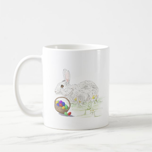 Cute och Classic Påskhare med ägg Kaffemugg (Vänster)