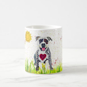 Cute och Colorent Pit Bull Mugg
