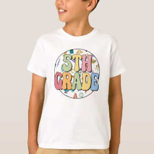 Cute och Colorful 5th Klass BACK TO SCHOOL T Shirt