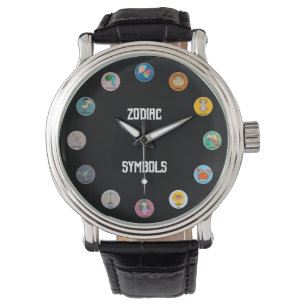 Cute och Colorful All 12 Zodiac Symbols Armbandsur