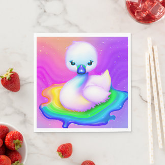 Cute och Colorful Baby Svan Pappersservett