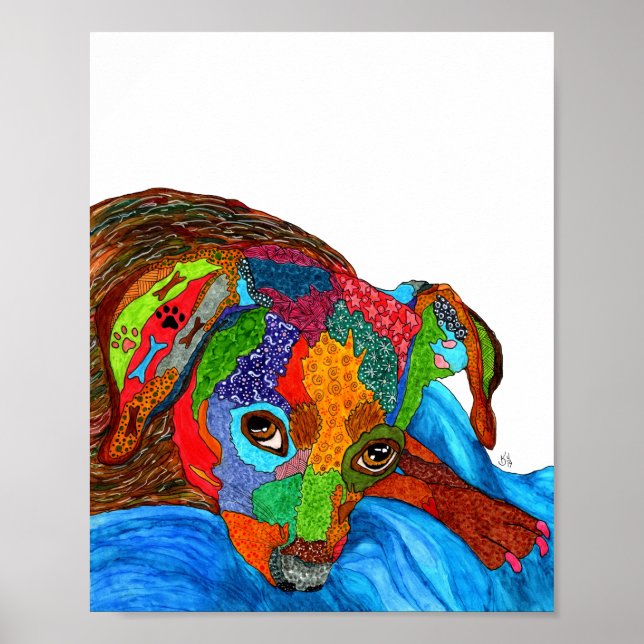 Cute och Colorful Blandras Poster - "8x10" (Framsidan)