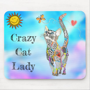 Cute och Colorful Cat Dam Mousepad Musmatta
