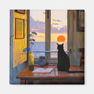Cute och Colorful Cat Lover Magnet