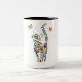Cute och Colorful Cat Mugg