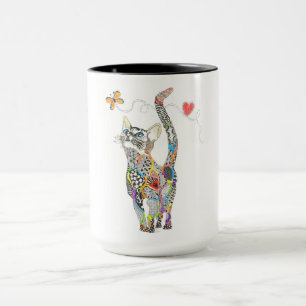 Cute och Colorful Cat Mugg
