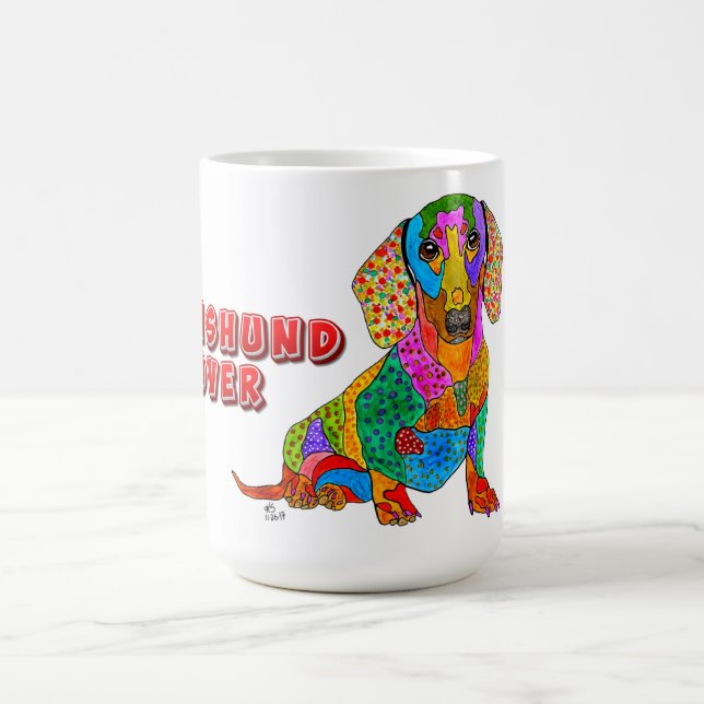 Cute och Colorful Dachshund Älskare Mugg (Center)