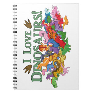 Cute och Colorful Dinosaurs Anteckningsbok
