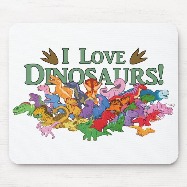 Cute och Colorful Dinosaurs Musmatta (Framsidan)