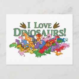 Cute och Colorful Dinosaurs Vykort