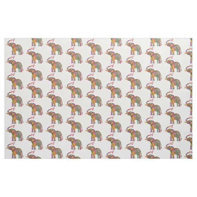 Cute och Colorful Elephant Fabric Tyg (Yard)