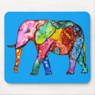 Cute och Colorful Elephant Mousepad Musmatta