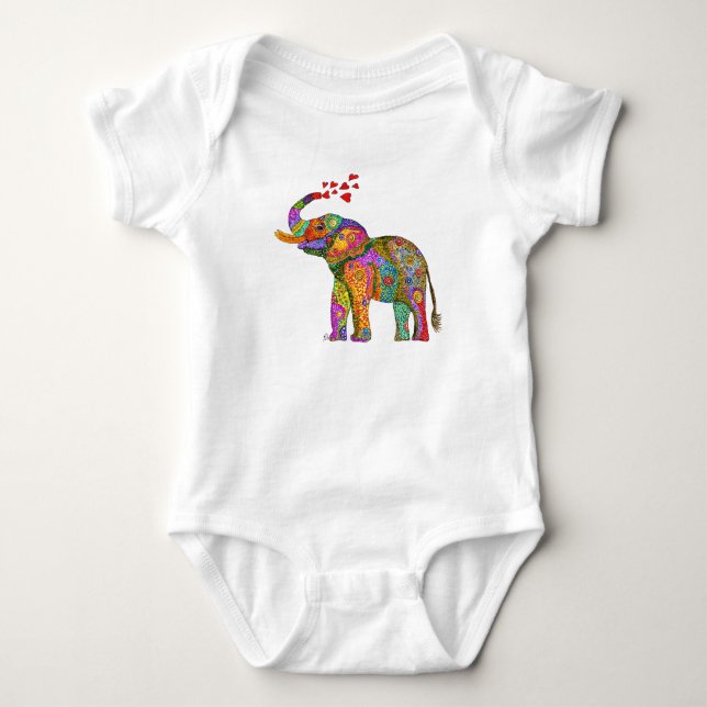 Cute och Colorful Elephant Tröja (Framsida)
