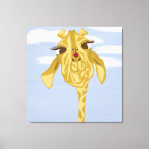 Cute och Colorful Giraffe Canvastryck