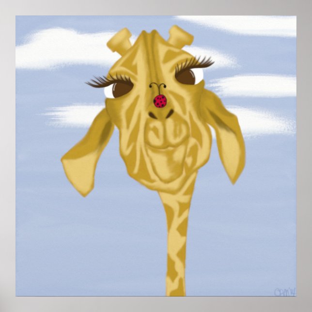 Cute och Colorful Giraffe Poster (Framsidan)