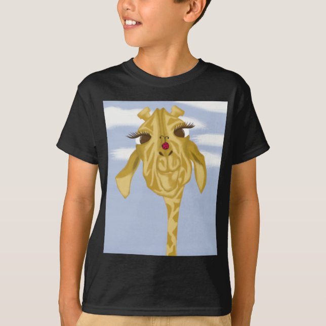 Cute och Colorful Giraffe T-shirt (Framsida)