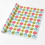 Cute och Colorful God jul Mönster Presentpapper<br><div class="desc">Slå presenter för vänner och familj med denna söta och färglösa julcirkel mönster inslagna papper. Den omfattar 4 cirklar, gulten innehåller Pepparkaksgubbe med gult och frost, grönten med en julpudding som dekoreras med mistletoe, den ljusblå cirkeln med snögubbe med top hat och den röda cirkeln för att du ska kunna...</div>