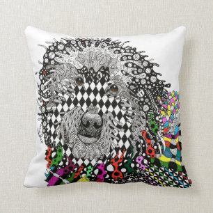 Cute och Colorful Goldendoodle Decorative Pillow Kudde