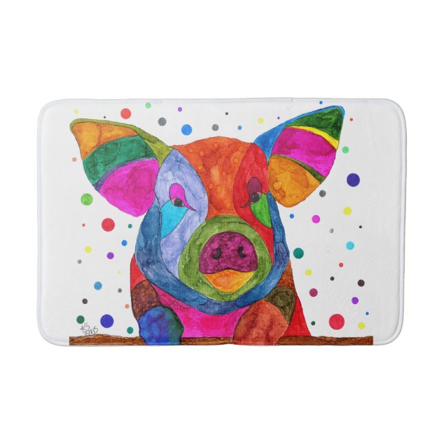 Cute och Colorful Gris Bath Mat Badrumsmatta (Framsidan)