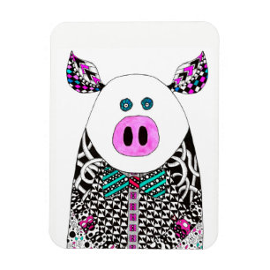 Cute och Colorful Gris Magnet 3 tum x 4 tum
