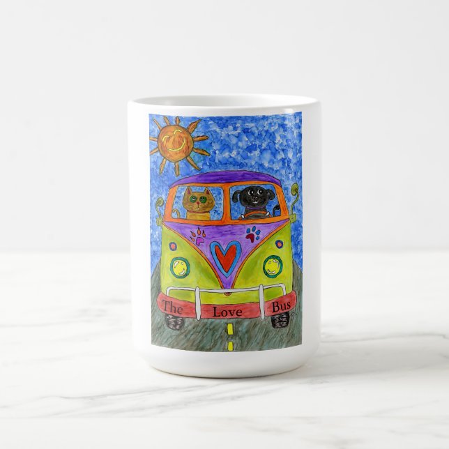 Cute och Colorful Hund & Cat Mugg (Center)