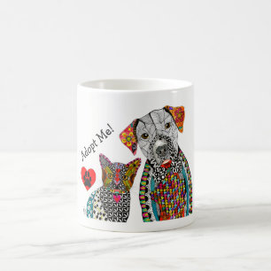 Cute och Colorful Hund och kattadoption Mugg