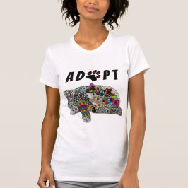 Cute och Colorful Hund och kattadoption T-Shirt
