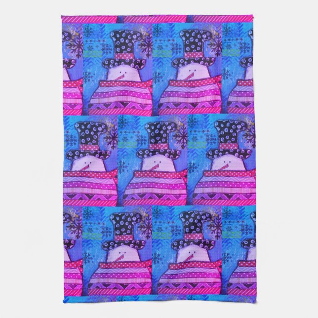 Cute och Colorful jul Blandad media Snögubbe Ki Kökshandduk (Vertikal)