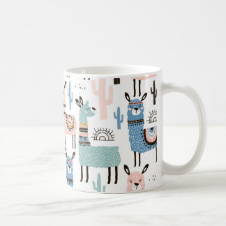 Cute och Colorful Llama Mugg