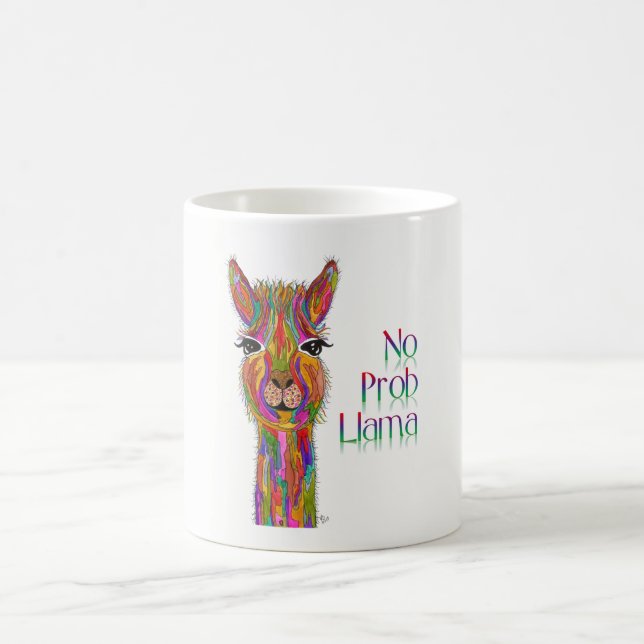Cute och Colorful Llama Mugg 11 oz. (Center)